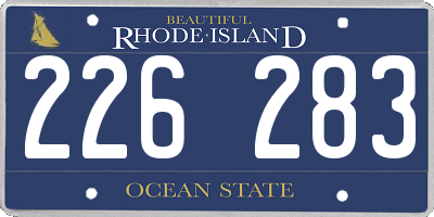 RI license plate 226283