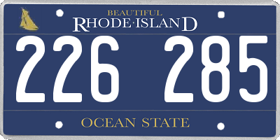 RI license plate 226285