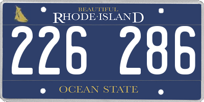 RI license plate 226286