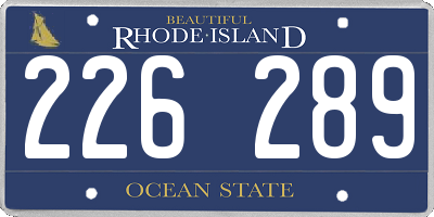 RI license plate 226289