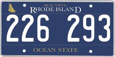 RI license plate 226293