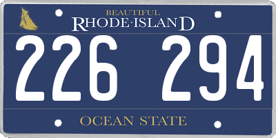 RI license plate 226294