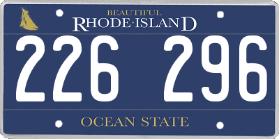 RI license plate 226296