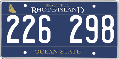 RI license plate 226298