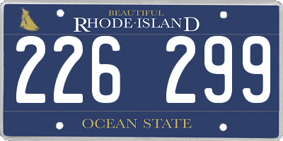 RI license plate 226299