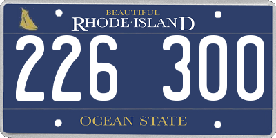 RI license plate 226300