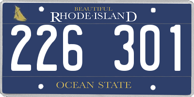 RI license plate 226301
