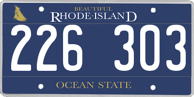 RI license plate 226303