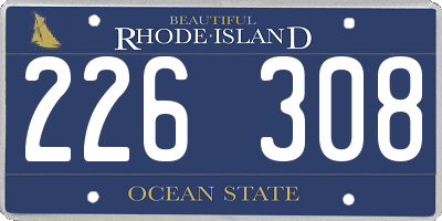 RI license plate 226308