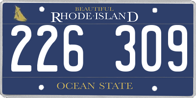 RI license plate 226309