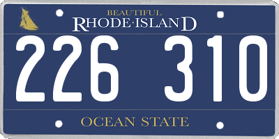 RI license plate 226310