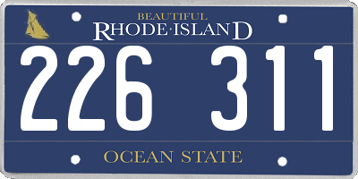 RI license plate 226311