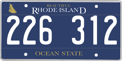 RI license plate 226312