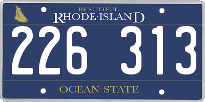 RI license plate 226313