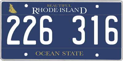 RI license plate 226316