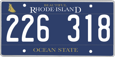 RI license plate 226318