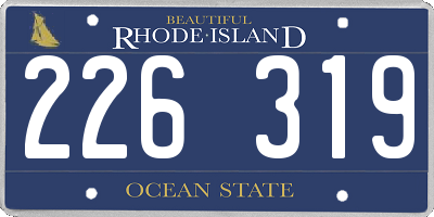 RI license plate 226319