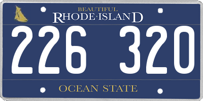 RI license plate 226320