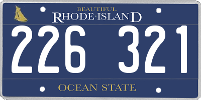 RI license plate 226321