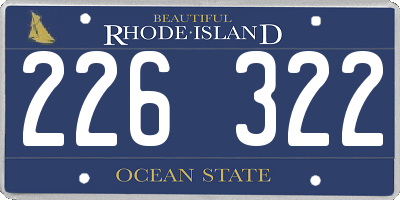 RI license plate 226322