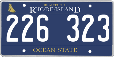 RI license plate 226323