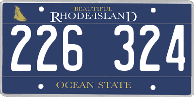 RI license plate 226324