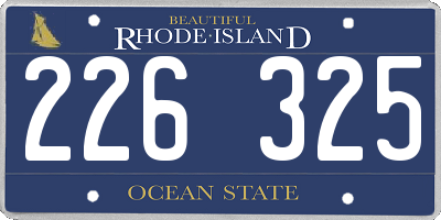 RI license plate 226325