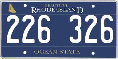 RI license plate 226326
