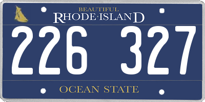 RI license plate 226327