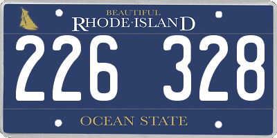 RI license plate 226328
