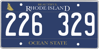 RI license plate 226329