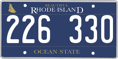 RI license plate 226330
