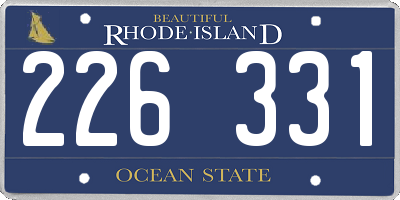 RI license plate 226331