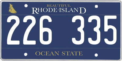 RI license plate 226335