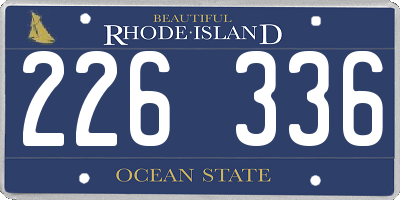 RI license plate 226336