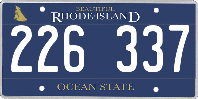 RI license plate 226337
