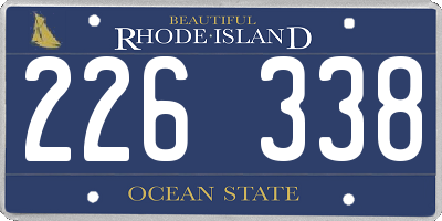 RI license plate 226338