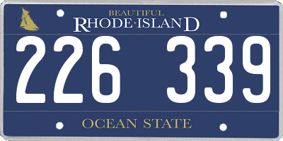 RI license plate 226339