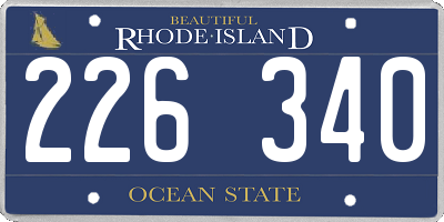 RI license plate 226340
