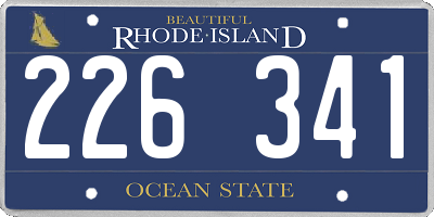 RI license plate 226341