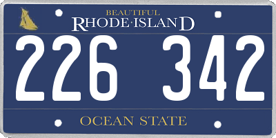 RI license plate 226342