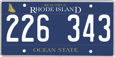 RI license plate 226343