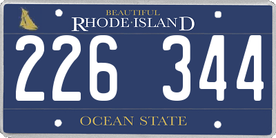RI license plate 226344