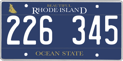RI license plate 226345