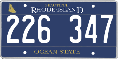 RI license plate 226347