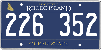 RI license plate 226352