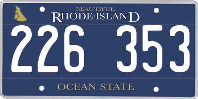 RI license plate 226353