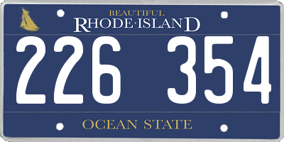 RI license plate 226354