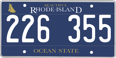 RI license plate 226355