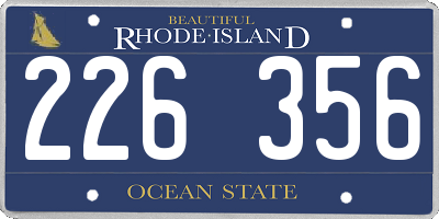 RI license plate 226356